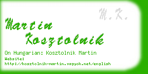 martin kosztolnik business card